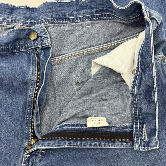 Vtg USA Works Carpenter Jeans 40x30 Blue Denim Workwear Utility Rugged Outdoor - Picture 8 of 10